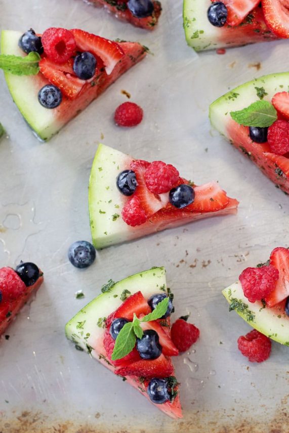 Preparing a batch of Mojito Marinated Watermelon Slices