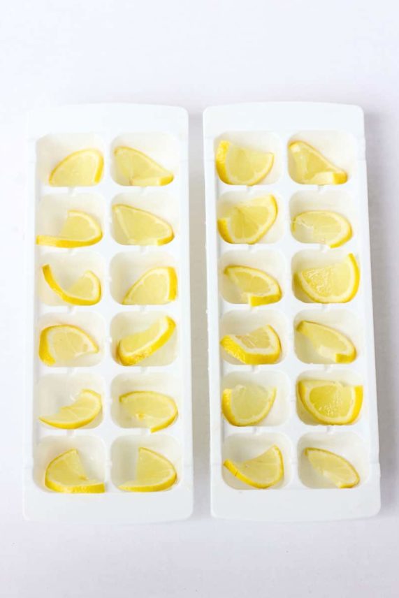 Preparing a batch of Refreshing Lemon, Ginger and Mint Ice Cubes