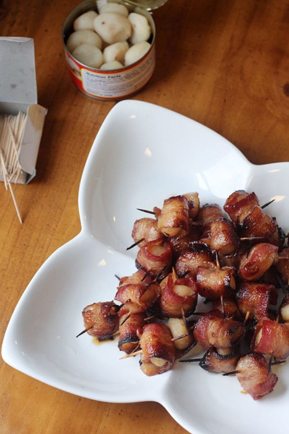 Ready to eat Sesame Ginger Bacon Wrapped Water Chestnuts