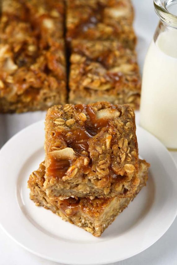 Stack of Caramel Apple Breakfast Bars