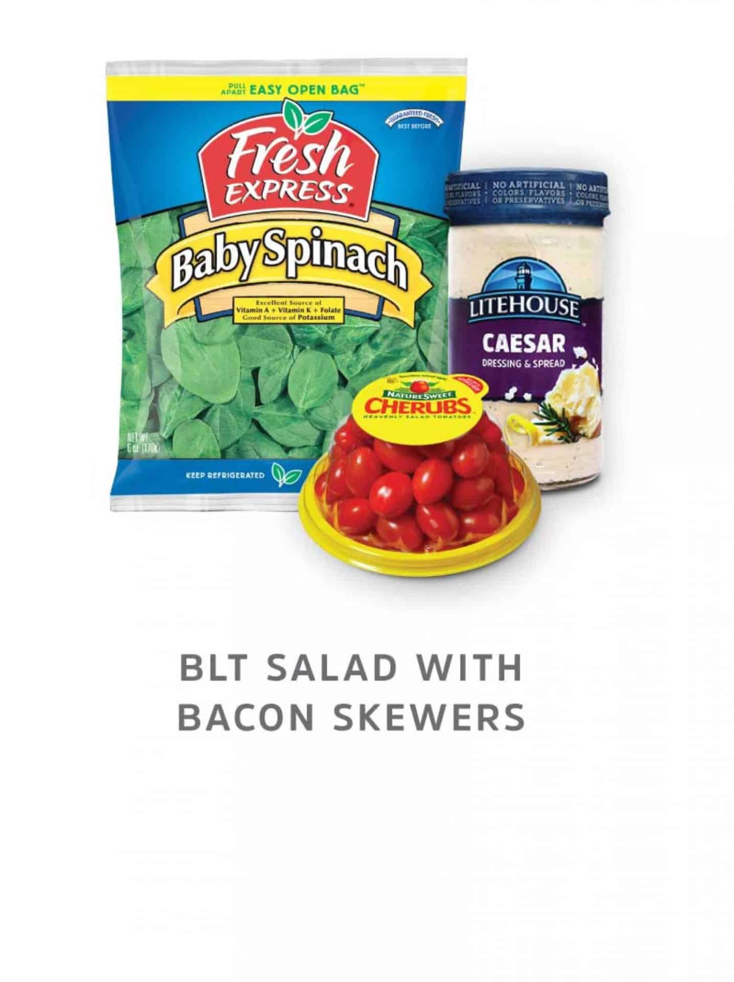 BLT SALAD WITH BACON SKEWERS RECIPE