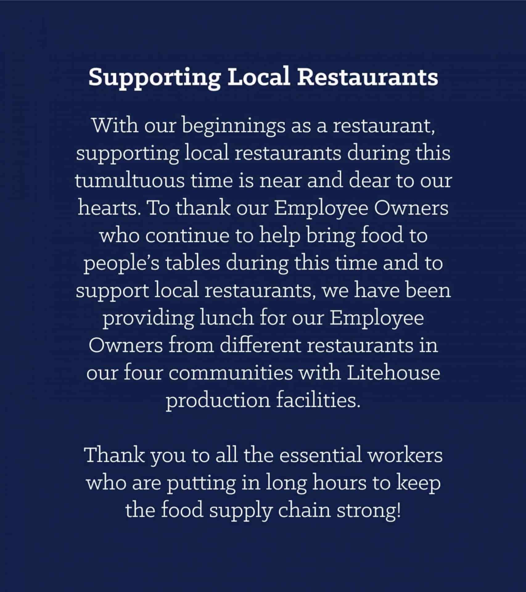 Supporting Local Restaurants