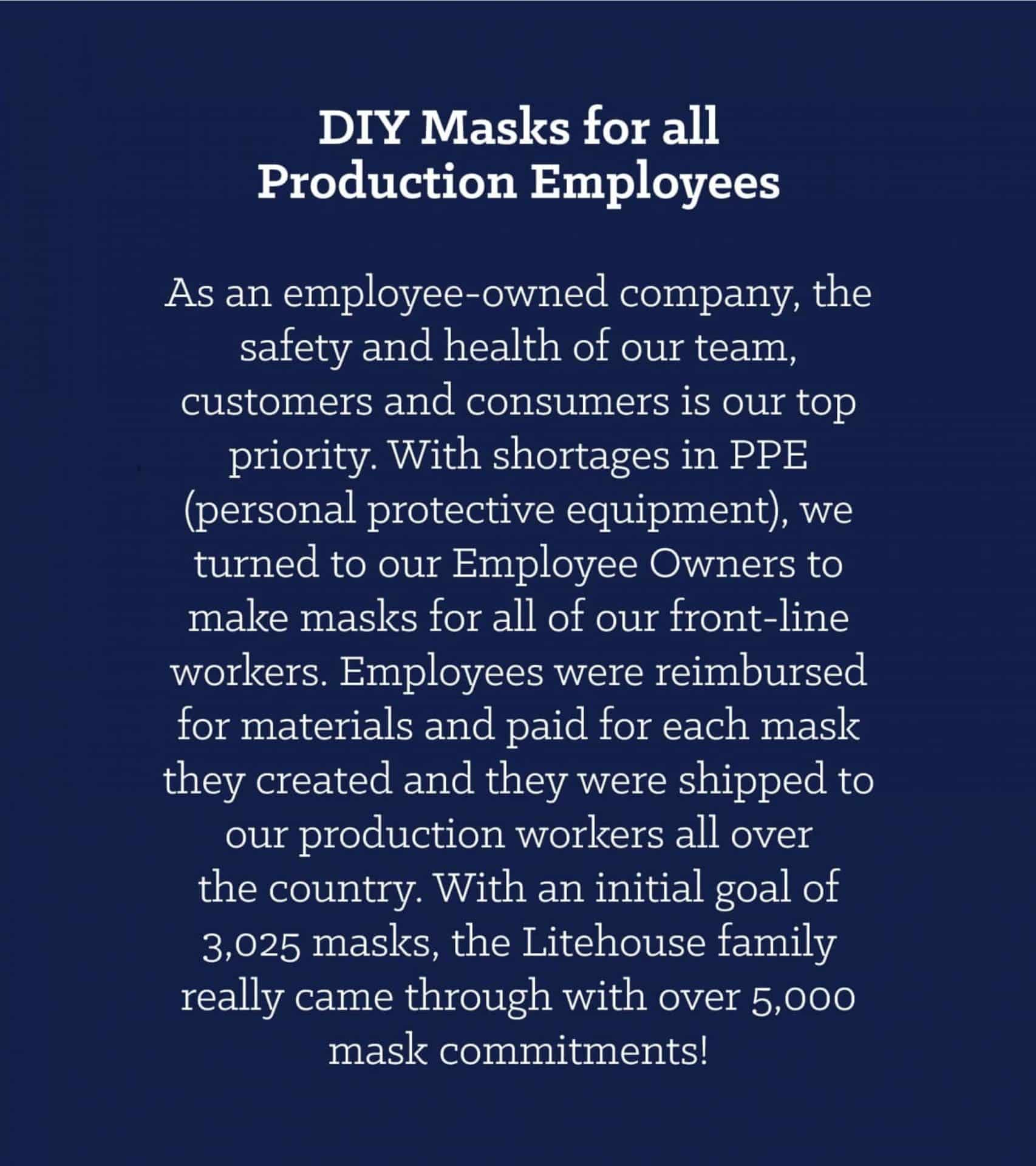 DIY Masks for all Production Employees