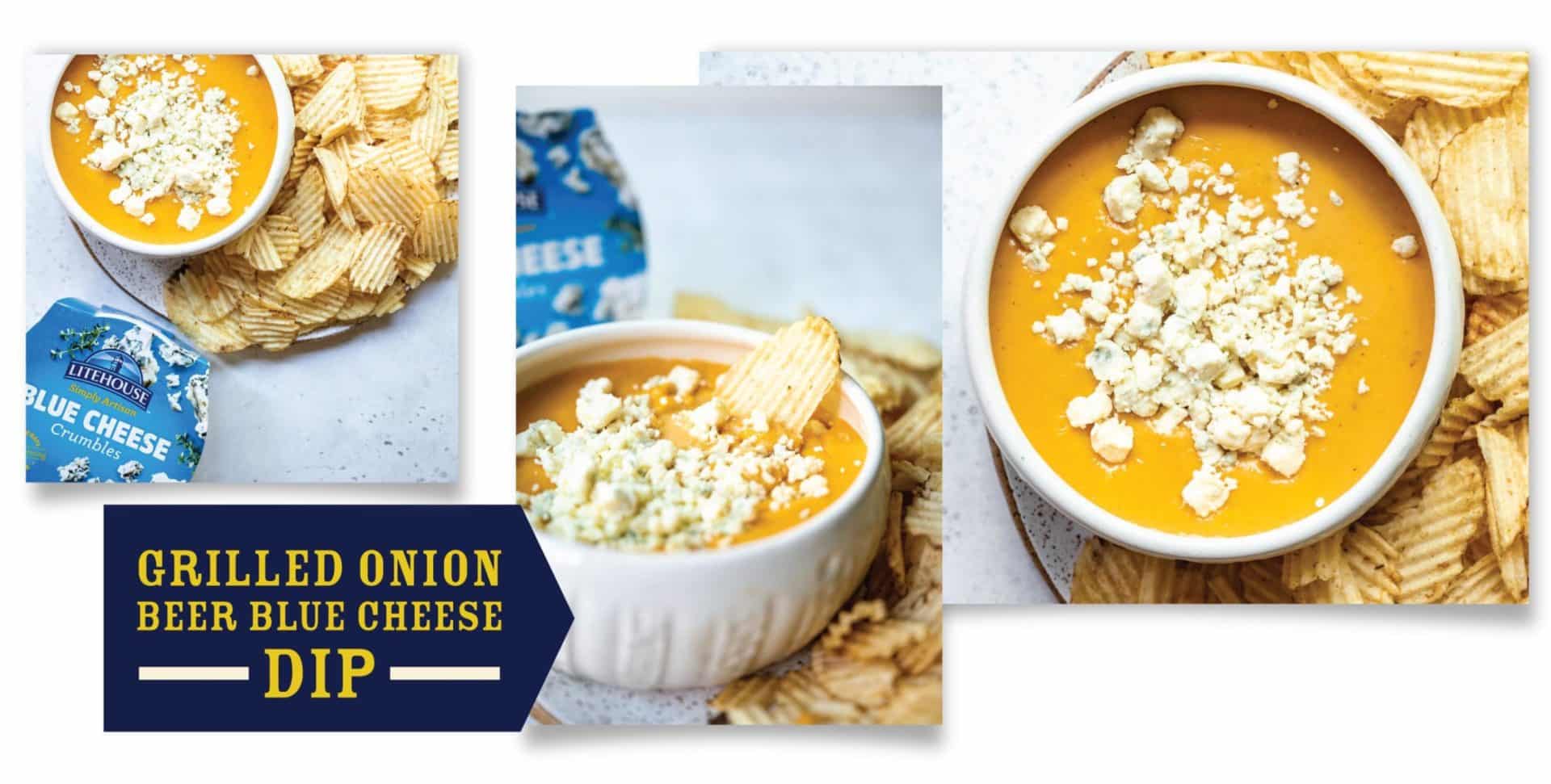 Grilled Onion Blue Cheese Beer Dip Recipe