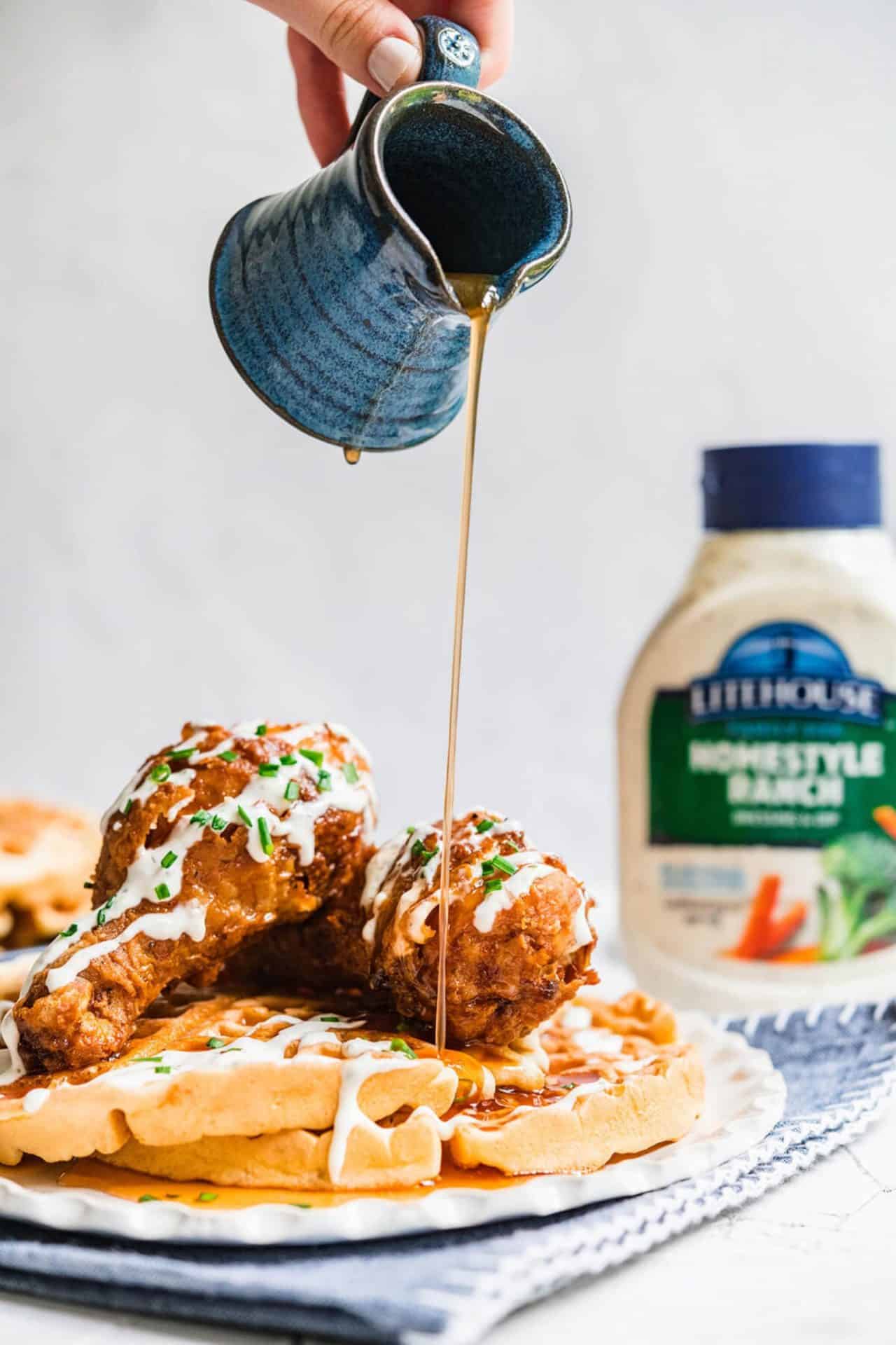 Ranch Fried Chicken and Waffles