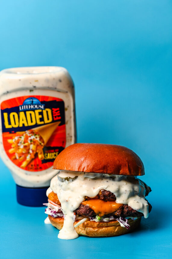 Loaded Burgers recipe made with Litehouse’s Loaded Fry Sauce